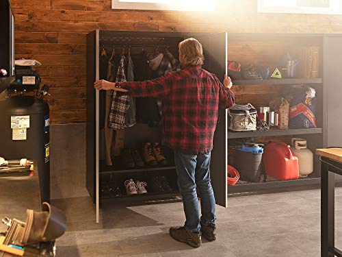 NewAge Products Bold XL Series Gray 6 Piece Garage Cabinets Set with Tool, Base, Wall Cabinets, Stainless Steel Worktop and 30 in. Locker, Heavy Duty Steel Garage Storage System, 64001