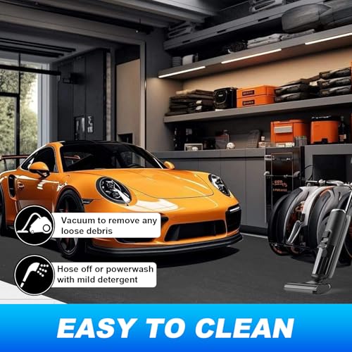 AAIN Oil Spill Mat (17' x 7'4"), Garage Floor Mat, Absorbent Oil Pad, Premium Maintenance Mat, Waterproof, Protect Garage Surface from Spill & Stain, Reusable, Washable, Durable, Black