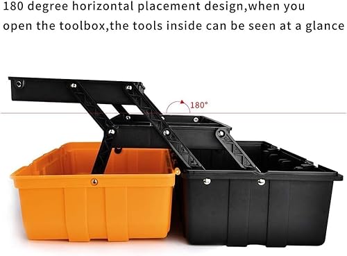 16-Inch Three-Layer Plastic Storage Box/Tool Box/Sewing Box Organizer, Multipurpose Organizer and Portable Handled Storage Case for Art Craft and Cosmetic