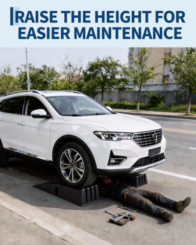 Heavy Duty Car Ramps, 2 PCS 16000 lbs GVW Capacity, 7.6 in Lift Height