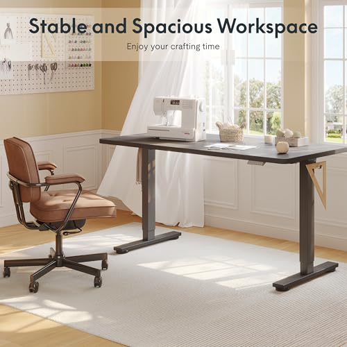 FLEXISPOT Electric Adjustable Workbench, 48x30 Inches Ergonomic Worktable for Garage, Workshop, Office and Home, Spacious Desktop for Woodworking Sewing and Crafts, Black, 2 Packages