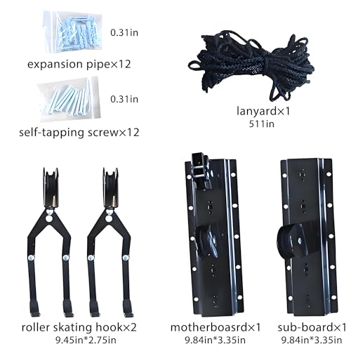 Heavy Duty Garage Ceiling Bike Hoist & Lift System - 100lbs Capacity Overhead Storage Rack for Bicycles, Kayaks, Ladders & Canoes,Space-Saving Pulley Hoist with Secure Locking Mechanism & Wall Hooks