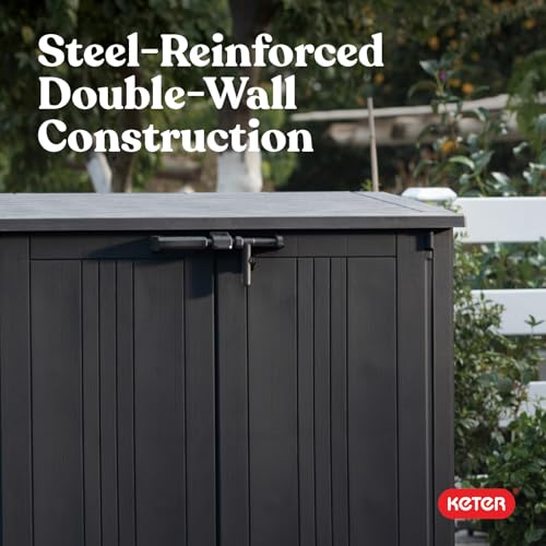 Keter Store-It-Out Prime 4.3 x 3.7 ft. Outdoor Resin Storage Shed with Easy Lift Hinges, Perfect for Yard Tools, Pool Floats and Garden Accessories, Black