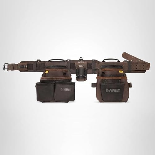 DEWALT Leather Tool Belt Organizer with 18 Pockets, Heavy Duty Construction (DWST550113)