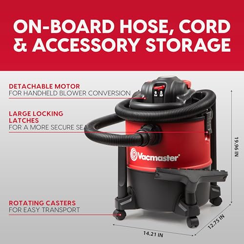 Vacmaster Wet/Dry Vacuum with Detachable Blower 6 Gallon 5 Peak HP-VBVB611PF 1101