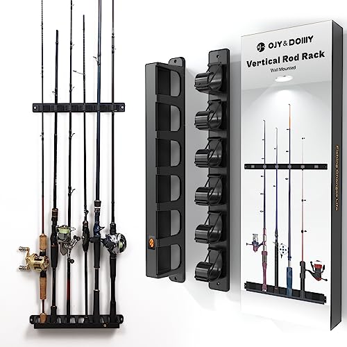 OJYDOIIIY Wall Mount Fishing Rod Holders,Vertical Fishing Pole Storage Rack for Garage