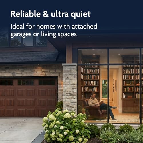 Chamberlain RJO101MC Ultra-Quiet Wall Mount Garage Door Opener with Battery Backup, myQ Smart Wi-Fi Control, LED Lighting System, Space-Saving Design for Quiet Operation