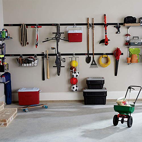Rubbermaid Fasttrack Wall Double S Hook 2 Handle Garage Storage Organizer Rack for Hand Tools (6 Pack)