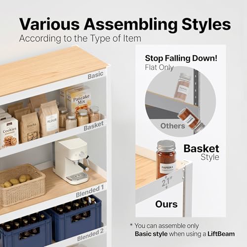HOMEDANT House 48.1" W 5 Tier Heavy Duty Garage Shelving Adjustable Metal Rack Storage Shelves Standing Shelf Unit Organizers Industrial Warehouse Basement White 1Pack