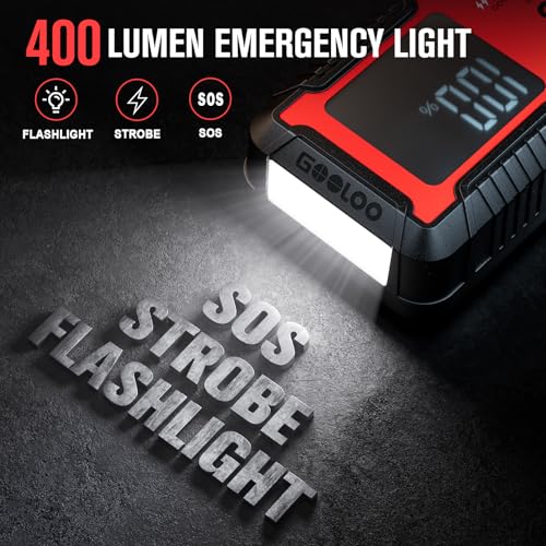 GOOLOO 6000A Jump Starter GT6000 Car Starter with 100W Bi-Directional Fast Charge, Powerful 12V Auto Battery Booster(All Gas & up to 12L Diesel Engine), Supersafe Portable Jump Box for Emergency Use