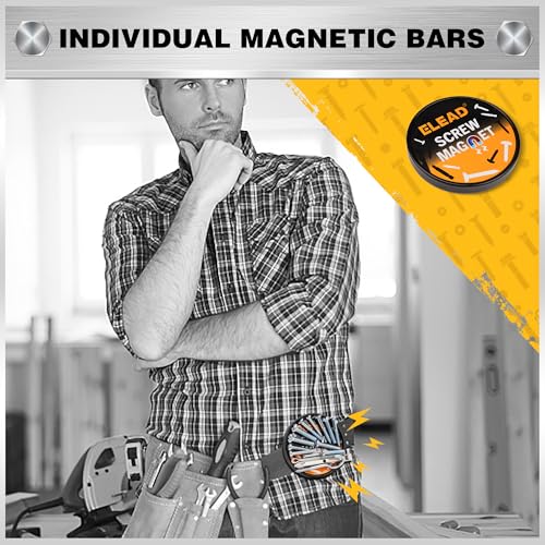 ELEAD 6-Piece 12" Magnetic Tool Holder Storage Organizer - Wall Mount Rack Garage Organization Power Magnet Hanger Workbench Board Slatwall Van Organizers Mounted Hanging Strip