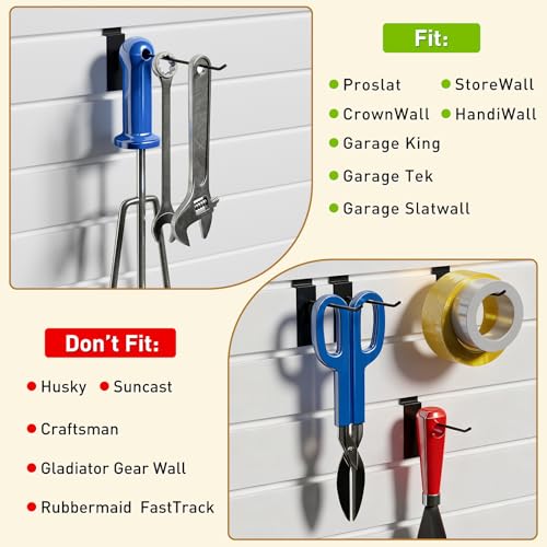 SINCHEEWAY 50 Pack Slatwall Hooks, Slatwall Accessory for Hanging, Slat Board Hook for Garage, Retail, Home, and Shop Display (Black, 4 Inch)
