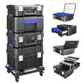 5 Tier Stackable Tool Box with Wheels,Rolling Tool Box with Drawers,Modular Tools Organizer,Portable Tool Box with Transparent Parts Box,Large Capacity Toolbox,for Garage Storage,Home and Repair Shop