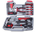CARTMAN 39-Piece Home Tool Set Kit, Essential Household Hand Tools with Plastic Storage Case Red