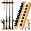 THKFISH Fishing Rod Racks Fishing Rod Holders for Garage Wood Fishing Pole Wall Rack Store 7 Fishing Rod Combos,1 Pair