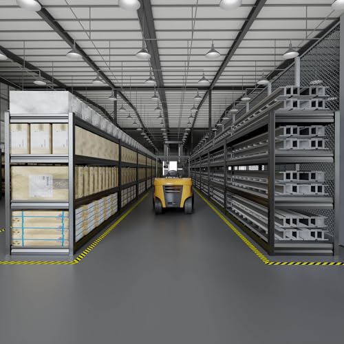 PMKES 67" Wide Garage Shelving Unit, 67" W x 24" D x 68" H, Heavy Duty Garage Storage Shelves,3500 LBS Capacity, Industrial Adjustable Shelves for Basement Warehouse