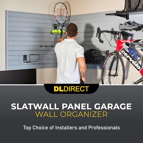 Heavy Duty 3'H X 4'W PVC Garage SlatWall Storage System (with Endcaps & Screws) - Modular Slat Wall Paneling for Garage Wall Organizer - Interlocking SlatWall Panels for Home & Commercial Use (Grey)