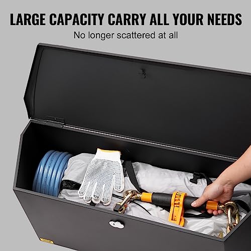 VEVOR Trailer Tongue Box, Heavy Duty Trailer Tongue Tool Box Storage Organizer with Lock & Keys, Utility Tool Chest for Pickup Truck Bed, RV, SUV, Off-Road Vehicle, Steel, 36" x 12" x 12"