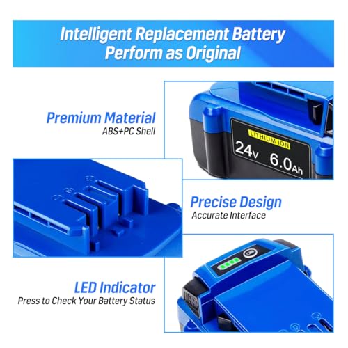 Azonpower Replacement Kobalt 24V Battery Replace for Kobalt 24V Max Battery for KB624-03 KB524-03 KB424-03 KB224-03 KB124-03 Cordless Power Tool 24 Volt Battery（1-Pack）