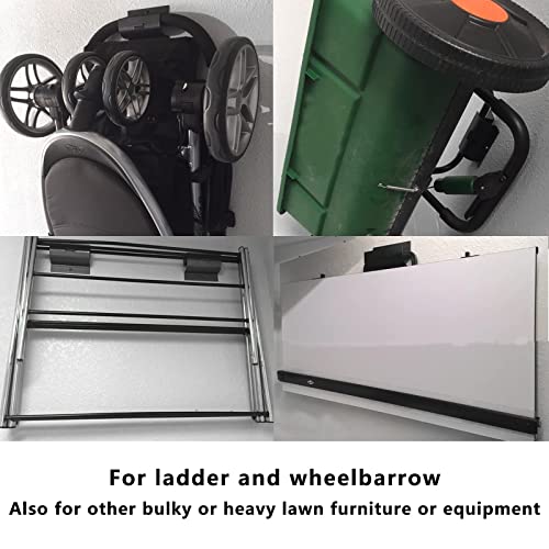 Juformin Heavy-Duty Ladder Hanger-Wall Mount Ladder Hooks for Storage-Wheelbarrow Hangers for Garage Wall-2 Pack