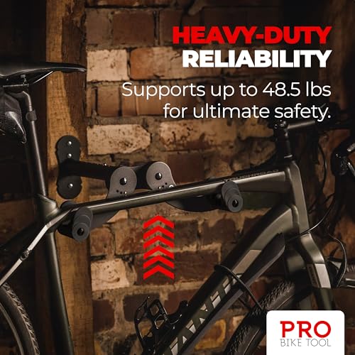 PRO BIKE TOOL Bike Wall Mount - Bike Rack for Garage Wall Mount - Horizontal Bike Storage Rack for Indoor Bicycle Storage - Wall Mounted Bike Hanger for Road, Mountain & Hybrid Bikes