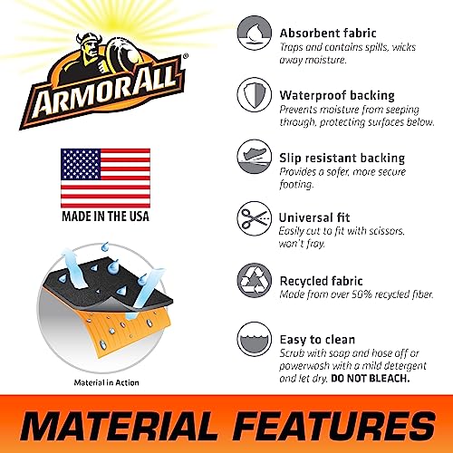 Armor All Garage Floor Runner Mat, (216" x 30"), Protects Surfaces, Transforms Garage, Absorbent, Waterproof, Durable, Trimmable (USA Made) (Charcoal)