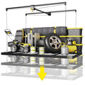 FERO Overhead Garage Storage Rack 4x8, 500 lb Heavy-Duty Capacity, Ceiling Mounted Storage Lift with Safety Lock, Drop Down Overhead Storage System, Garage Ceiling Hoist Organizer