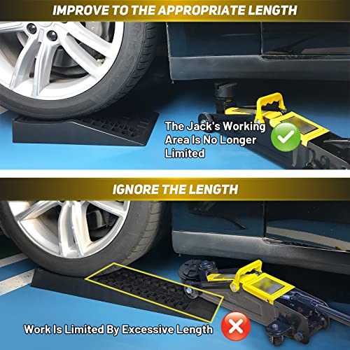 HOXWELL Car Ramps for Jack Support and Lift Vehicle Maintenance, Lightweight Low Profile Car Ramps for Garage, Heavy Duty Tire Ramps for Low Chassis Cars, 17.5''x10''x3.14'' (2PCS)