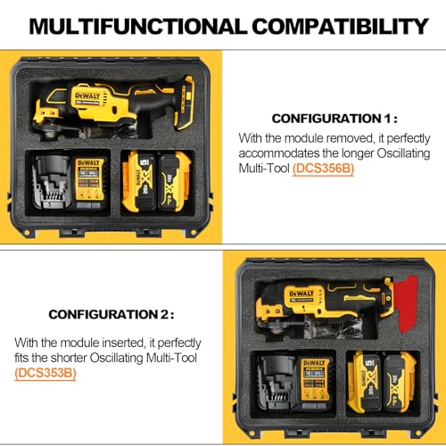 Case for Dewalt Oscillating Multi Tool - Waterproof Hard Tool Box for Dewalt Multi-Tool: DCS356B | DCS354B | DCS353B, Power Tool Kit Bag for Dewalt 20V Max Oscillating Tool/Battery/Charger (Case Only)