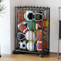jiedihome Garage Ball Storage Rack, Metal Sports Equipment Organizer, Black