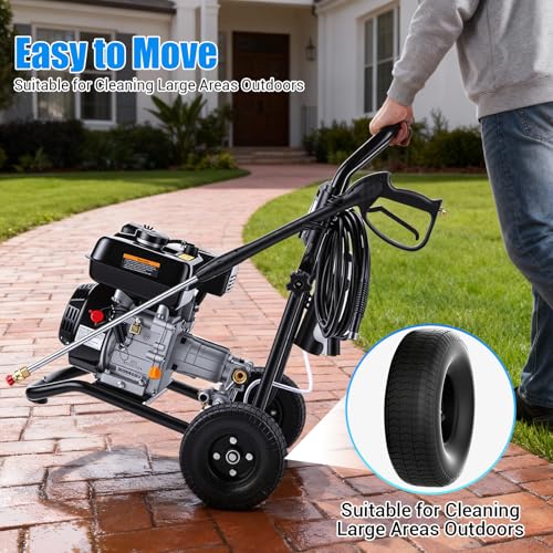 Gas Powered Pressure Washer 4200 PSI Gas Power Washer 4.0 GPM 212CC Commercial High Pressure Washer, with Spray Gun and Extension Wand, 5 Quick Connect Nozzles, Copper Pump,EPA/CARB/ETL (Black)