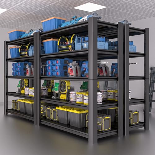 Nexvrtau 5-Tier Garage Shelving Heavy Duty, 3000 LBS Capacity Metal Storage Rack 24" D x 60" W x 76" H, Adjustable Steel Shelves Unit for Garage, Warehouse, Basement, Pantry, Workshop.1 Pack