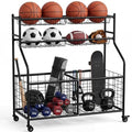 Garvee Ball Storage Cart, Sports Equipment Garage Organizer with Wheels for Sports Gear and Toys, Rolling Indoor/Outdoor Storage Cart