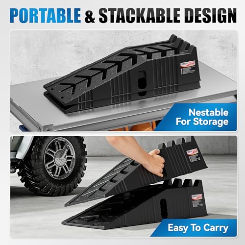TOWKING 16000lb Stackable Heavy Duty Car Ramps for Oil Change,Save 50%Space