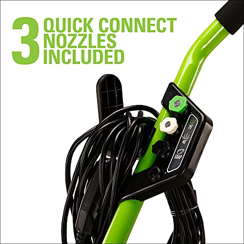 Greenworks 2000 PSI (1.1 GPM Max) Electric Power Washer (25°, 40°, Soap Nozzle) For Use On Decks, Fences, Concrete Patios, Sidewalks & More. Medium-Duty