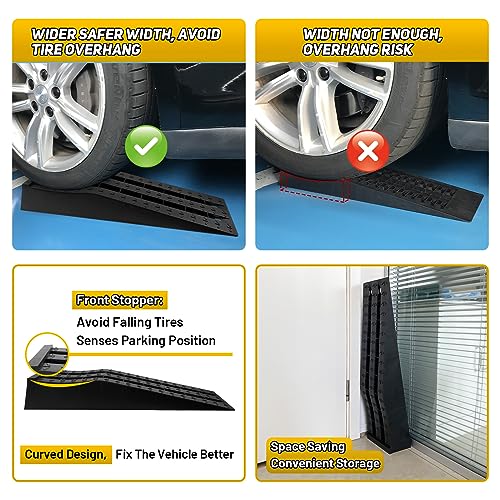 HOXWELL Portable Car Ramps for Oil Changes High Lift, Heavy Duty Low Profile Car Ramps for Jack Support, Vehicle Ramps for Garage, 31.5''x8.1''x4.9'', GVW 10000 LBS, 2PCS