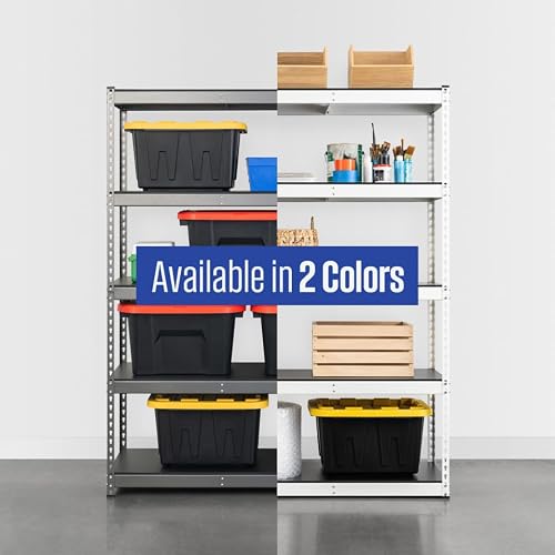 SafeRacks Modular Garage Shelving - 5 Tier Storage Shelves, Tall Metal Rack Shelves for Storage, Heavy Duty Steel Shelf Organizer for Garage, Or Kitchen Pantry (White, 18 x 36 x 72)