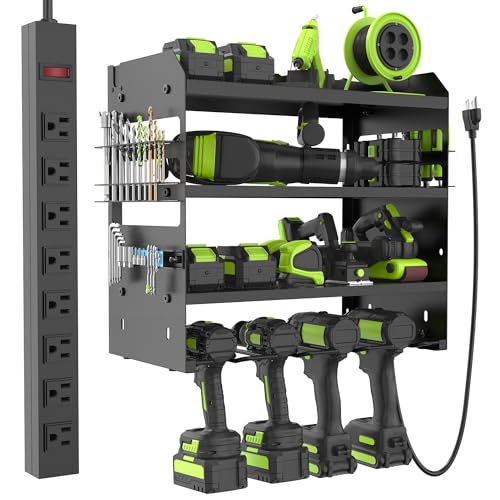HUPBIPY Modular Power Tool Organizer Wall Mount Drill Holder Garage Shelf