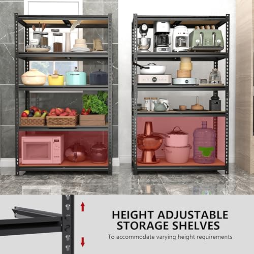 ZEUKMXOO 72" H Storage Shelves,Storage Shelves Heavy Duty,2400LBS Metal Shelving Units,Adjustable Garage Shelving Heavy Duty for Garage Storage,Warehouse,16"x35.5"x72",2 Pack
