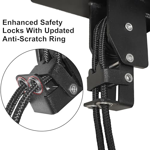 TRUSOON Upgrade Kayak Hoist for Garage Ceiling, Heavy-Duty Kayak Storage Lift Pulley System with Safety Straps, Holds Up to 150 lbs Capacity, Fit 10-18 Foot Ceilings, Black