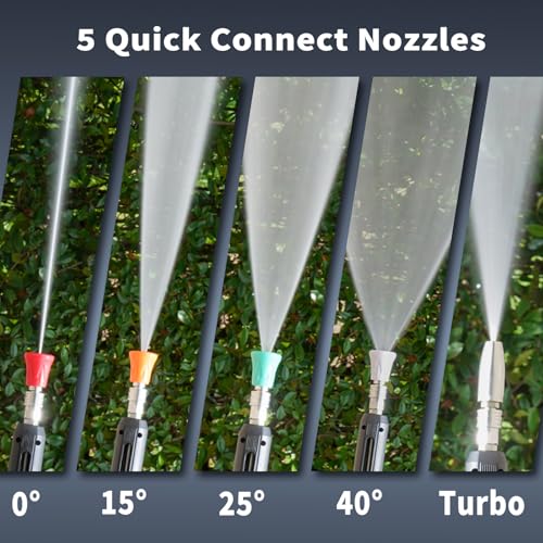 Yoking Pressure Washer, Max 150 bar, 12L/min, Power Washer for Cars, Driveways, Patios, Decks & Sidewalks, PM Inverter 3HP Motor,Horizontal Triplex Pump,60dB Quiet,with 7 Nozzles,Dual Wall/Floor Mount