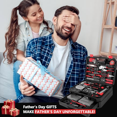 KingTool 325 Piece Home Repair Tool Kit, General Home/Auto Repair Tool Set, Toolbox Storage Case with Drawer, General Household Tool Kit - Perfect for Homeowner, Diyer, Handyman