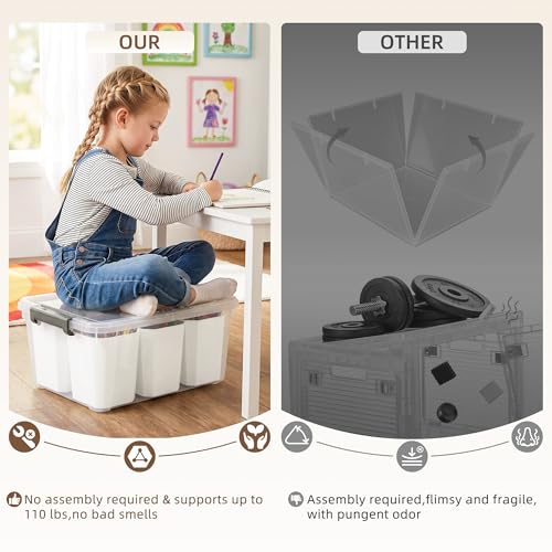 Citylife 17 QT Plastic Storage Bins Clear Storage Box with Lids Multipurpose Stackable Storage Containers for Organizing Tool, Craft, Crayon