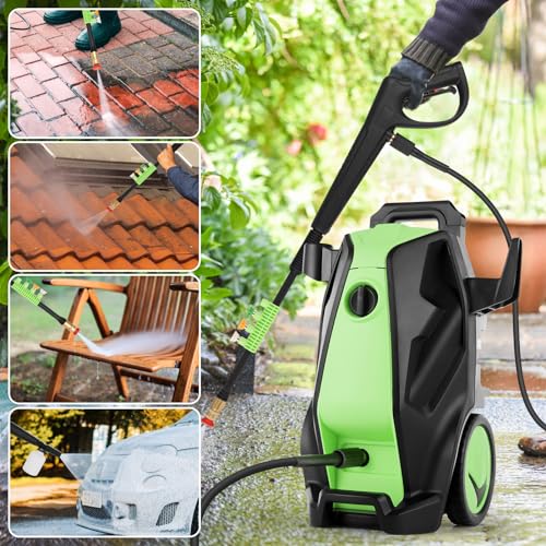 Imdot Heavy Duty 5000PSI 4.0GPM Electric Pressure Washer with 33FT Hose, 4 QC Nozzles for Cars/Fences/Patios/Home Cleaning, Deep Green