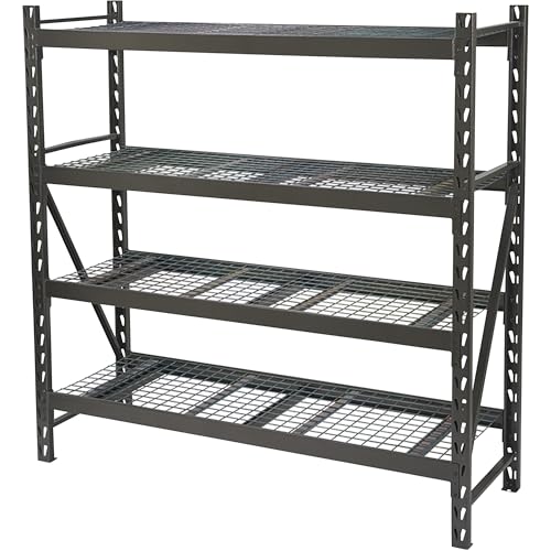 Ironton 4-Tier Industrial Steel Shelving Unit, 8,000-Pound Load Capacity, Garage Storage Rack, 77" W x 24" D x 72" H