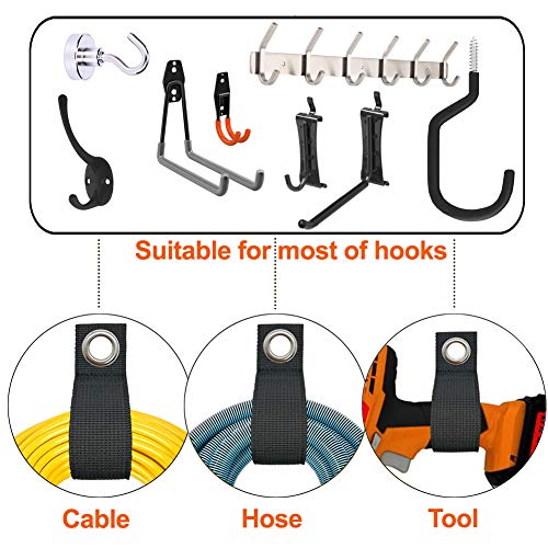 ZTSXLLIM Heavy-Duty Storage Straps (Assorted 10 Pack) - Extension Cord Storage, Organizer, Cord Wrap Keeper, Cable Straps for Tools, Hoses, Rope, RV, Workshop and Garage Wall Storage and Organization