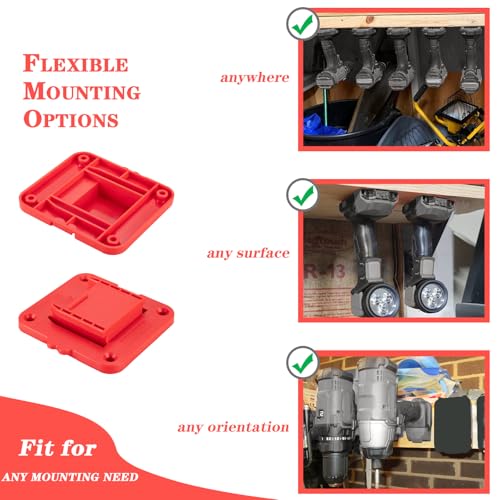 Tool Drill Mount Holder Compatible for Craftsman 20V Li-ion Drills, Heavy Duty ABS Tools Wall Dock Hanger for Garage, Workshop, Work Truck, 20 Screws, 5 Packs (No Tool)
