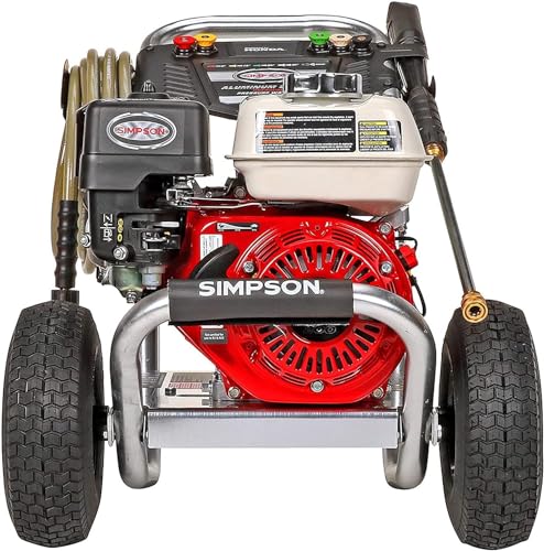 Simpson 3600 PSI Gas Pressure Washer, 2.5 GPM Commercial Power Washer, Cold Water, Honda GX200 Engine, 35' Hose, Aluminum Series, 49-State Compliant (ALH3425)
