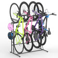 YBING Freestanding Bike Rrack Garage - 4 Bikes Vertical Bike Storage Stand, Floor Stand Bike Racks for Home and Garage Organizer, Indoor, Outdoor