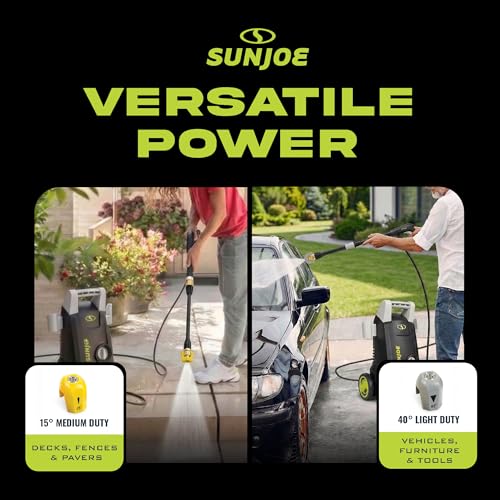 Sun Joe Electric Pressure Washer with 11-Amp Motor and 1.1 GPM, SPX1000 - Portable Water Cleaner with Adjustable Spray Wand for Car, Garden, and Patio Washing and Cleaning